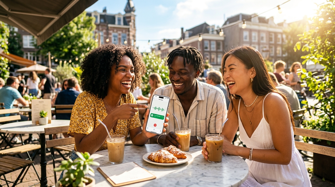 Friends using Salam while spending time together
